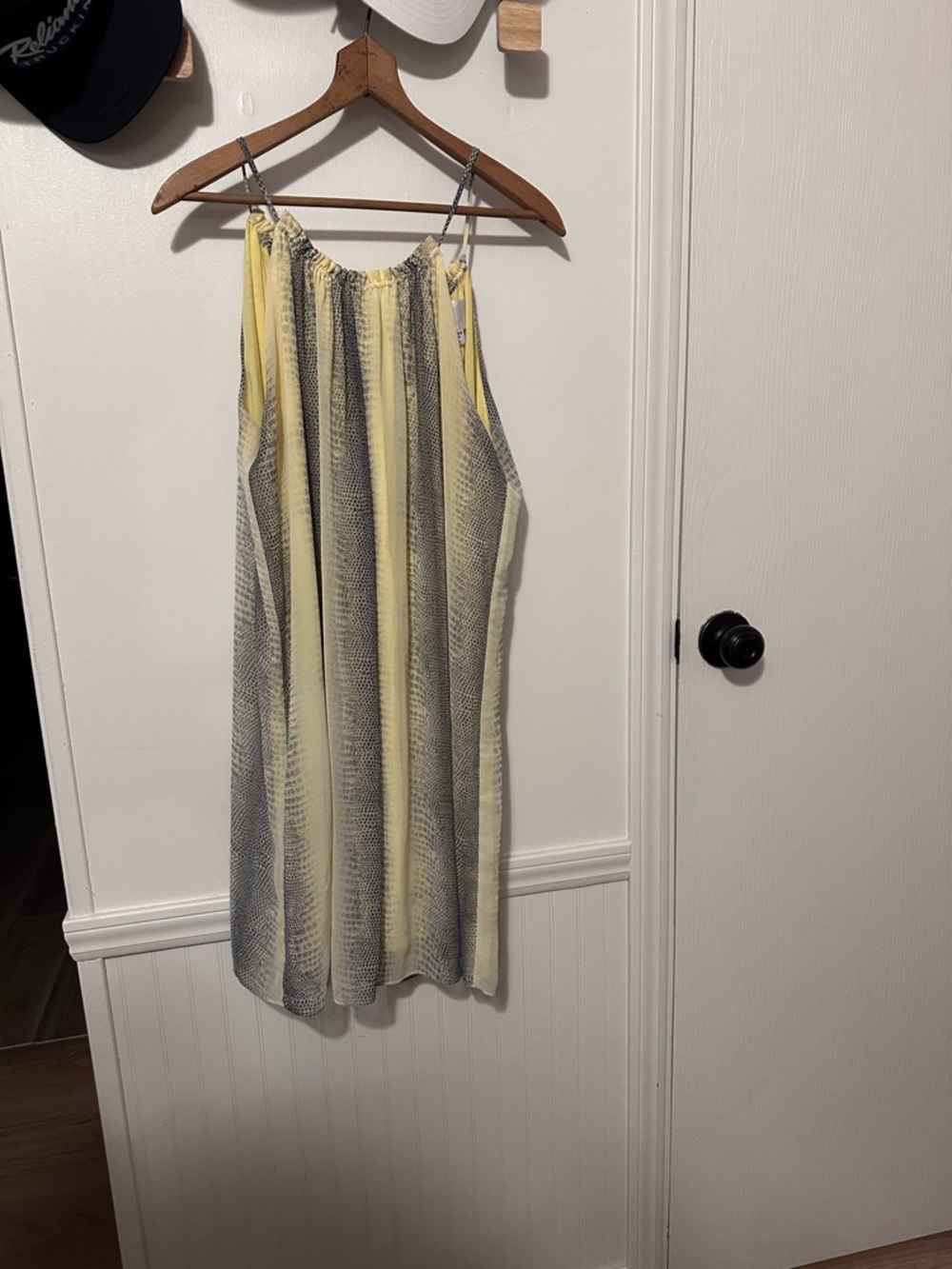 Lightweight Yellow & Gray Snakeskin Slip Dress